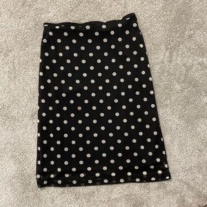 Express Lined Gray Polka dots on black skirt